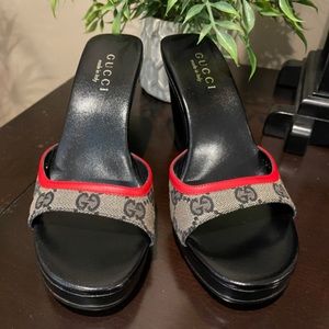 ✨Classy Iconic GUCCI GG Logo Monogram Sandals Heels Mules Slides Shoes